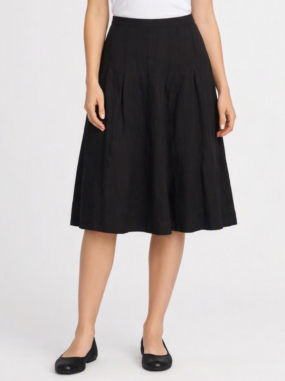 CABI THEATER CRINKLED PLEATED METALLIC SHEEN SKIRT BLACK GRAY DARK ACADEMIA 4